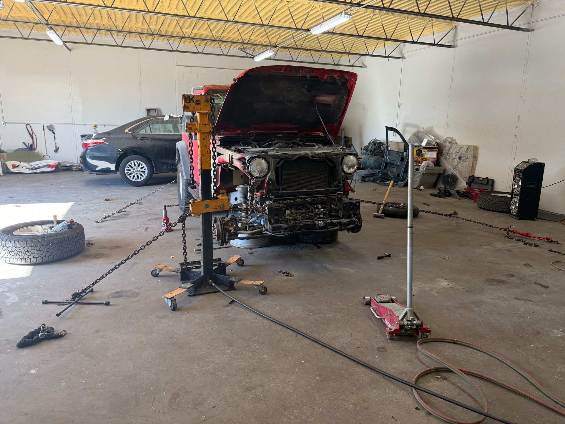 Vehicle inside the All-Star Collision Repair shop in Dallas